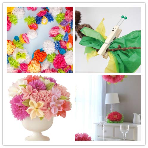 Naler 200 Hojas de Papel de Seda Papel de Colores para Manualidades Envolver Regalo Decoración (A4, 20 Colores)