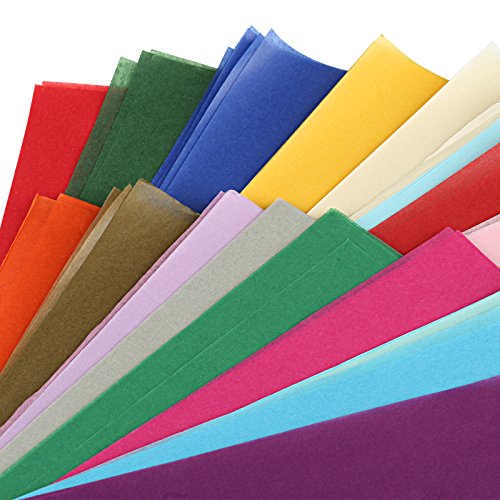 Naler 200 Hojas de Papel de Seda Papel de Colores para Manualidades Envolver Regalo Decoración (A4, 20 Colores)