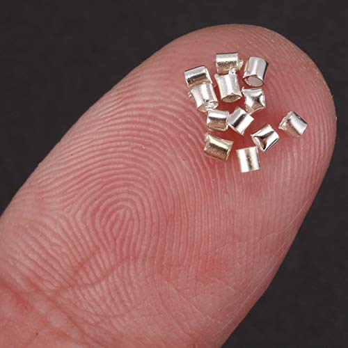 Naliovker Venta al por Mayor 500 Piezas Tubos de crimpado Final de Cuentas de 1,5mm Plata