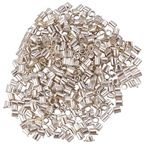 Naliovker Venta al por Mayor 500 Piezas Tubos de crimpado Final de Cuentas de 1,5mm Plata