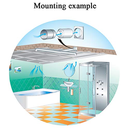 Naliovker Ventilador de Escape de Alta Velocidad de 6 Pulgadas Conducto en LíNea Extractor de Cocina Ventilador de Inodoro de Metal Ventilador Industrial 220V