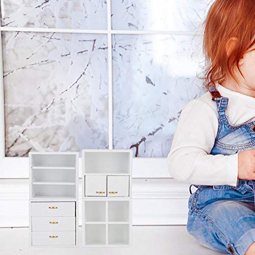 Nannday Gabinetes de casa de muñecas en Miniatura, 1:12 Mini gabinete de Almacenamiento de Madera Muebles de Sala de Estar Dormitorio Unidad de gabinete para casa de muñecas(1-1#)