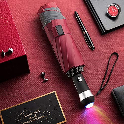 Nanxi Paraguas Plegable,con AutomáTico Abierto,Paraguas Plegable Automático Impermeable de Viaje Compacto Resistencia contra Viento para Viaje para Hombres y Mujeres,Mango Ergonómico