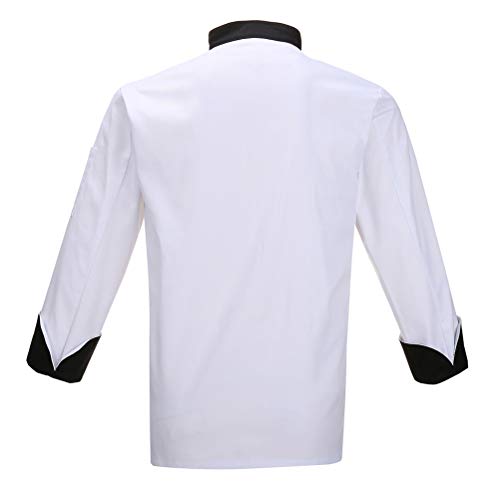 Nanxson Chaqueta de Chef Unisex Hotel/Cocina Manga Larga Ropa de Trabajo Uniforme Chef Coat Blanco CFM0016 (Manga Larga, M)