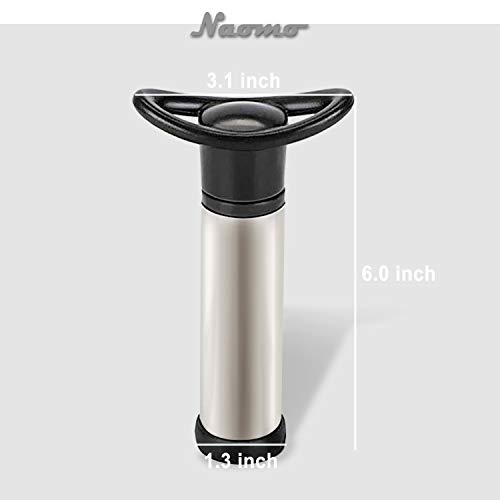 Naomo Bomba para Vino para Quitar el Aire y el Sellado al Vacío, Bomba de Vacío para Mantener el Vino Fresco (L, Wine Pump)