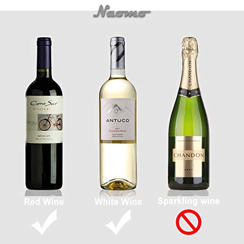 Naomo Bomba para Vino para Quitar el Aire y el Sellado al Vacío, Bomba de Vacío para Mantener el Vino Fresco (L, Wine Pump)