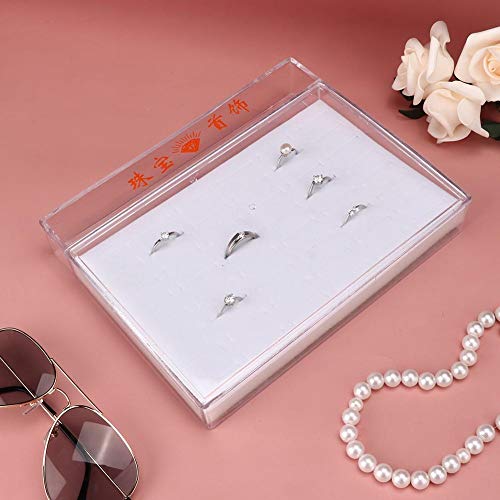 Naroote Bandeja expositora de Anillos, de Gran Capacidad, con Anillas Transparentes, contenedor Expositor de Anillos, Vitrina de Anillos, para joyería, Fabricante de Joyas
