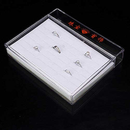 Naroote Bandeja expositora de Anillos, de Gran Capacidad, con Anillas Transparentes, contenedor Expositor de Anillos, Vitrina de Anillos, para joyería, Fabricante de Joyas