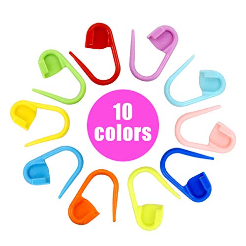 NATUCE 120 Piezas Marcadores de Puntos Ganchillo, Crochet Marcadores de Plástico, 10 Colores Marcadores Ganchillo