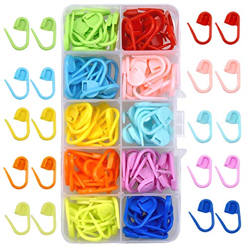 NATUCE 120 Piezas Marcadores de Puntos Ganchillo, Crochet Marcadores de Plástico, 10 Colores Marcadores Ganchillo