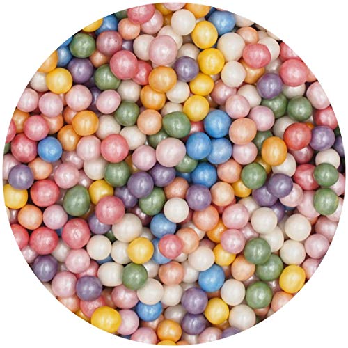 Natural color Rainbow Dragees comestible perlas 6 mm Pastel Cupcake Decoración