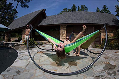NatureFun Hamaca Ultra Ligera para Viaje y Camping | 300kg de Capacidad de Carga,Transpirable, Nylon de Paracaídas de Secado Rápido | 2 x Mosquetones Premium, 2 x Correas de Nylon Incluidas | Para Interiores y Exteriores