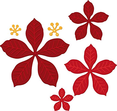 Nature's Garden Vintage Christmas-Troquel de Metal, diseño de Poinsettia Perfection, Plateado, talla única