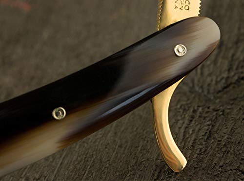 Navaja Afeitar barbero Alemana BÖKER GRAF ENGELBERT II 7/8" con Hoja de Acero Carbono de 7,8 cm y empuñadura de Cuerno de 16,8 cm. Fabricada artesanalmente en Sollingen 140538 Profesional Afeitado
