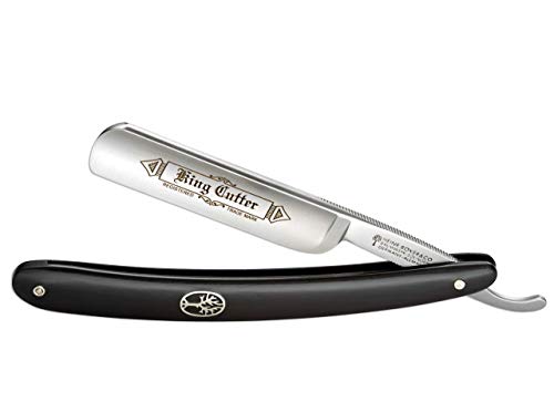 Navaja Afeitar barbero Alemana BÖKER RASIERMESSER King Cutter Black 5/8" con Hoja de Acero Carbono de 8 cm y empuñadura de sintético Negro de 16 cm. Fabricada artesanalmente en Sollingen 140524