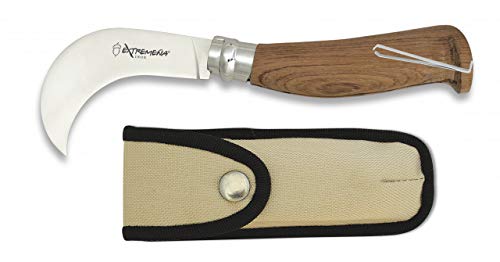 Navaja EXTREMEÑA Girolock Tranchete INOX inoxidable para Caza, Pesca, Camping, Outdoor, Supervivencia y Bushcraft Extremaña 01560 + Portabotellas de regalo