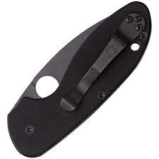 Navaja Spyderco Efficient, Negro C216GPBBK con Hoja de Acero 8Cr13MoV de 7,6 cm Filo Liso y empuñadura de G-10 Negro de 10,4 cm para Caza, EDC. Camping, Gentleman, Supervivencia y Bushcraft