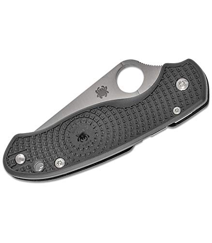 Navaja Spyderco para 3 Lightweight C223PBK con Hoja de Acero CTS-BD1 de 7,4 cm Filo Liso y empuñadura de FRN Negro de 10,9 cm para Caza, EDC. Camping, Gentleman, Supervivencia y Bushcraft
