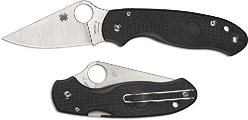 Navaja Spyderco para 3 Lightweight C223PBK con Hoja de Acero CTS-BD1 de 7,4 cm Filo Liso y empuñadura de FRN Negro de 10,9 cm para Caza, EDC. Camping, Gentleman, Supervivencia y Bushcraft