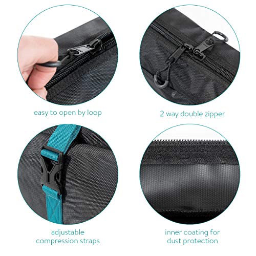 Navaris Bolsa de ski de 170CM - Funda para un par de esquís y Bastones - Portaesquís y Bastones de esquí Alpino de Color Negro petróleo