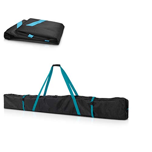 Navaris Bolsa de ski de 170CM - Funda para un par de esquís y Bastones - Portaesquís y Bastones de esquí Alpino de Color Negro petróleo