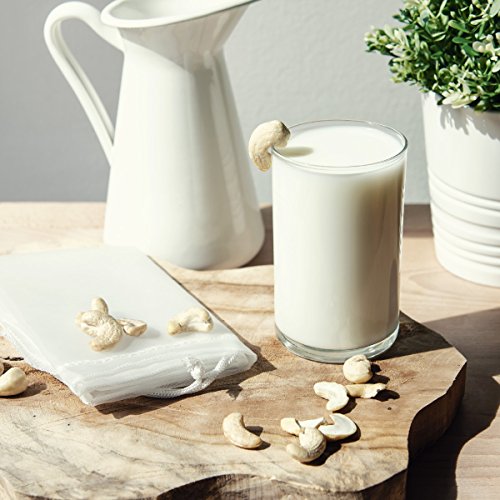 Navaris Bolsa para Hacer Leche Vegetal 20 x 30 CM - Bolsa colador para Hacer Leche Vegana de nueces almendras - Malla de Nailon para Colar Zumo Leche