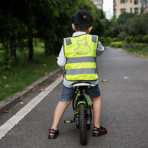 Navaris Chaleco de seguridad para niños - Set regulable de 7 accesorios reflectores incl. 1x funda para casco 2x banda LED y 2x correa para la mano
