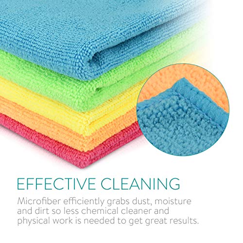 Navaris Juego de 10 paños de Limpieza de Microfibra - Set de Bayetas Multiusos para el Coche, Pulido, Moto, Barco, casa, Cocina o baño - 40 x 30CM