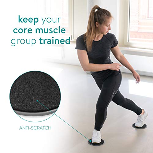 Navaris Juego de 3 Bandas elásticas de Resistencia - 3 Cintas con 3 Niveles de dureza más 2 Discos deslizantes - Fitness Yoga Pilates Fisioterapia