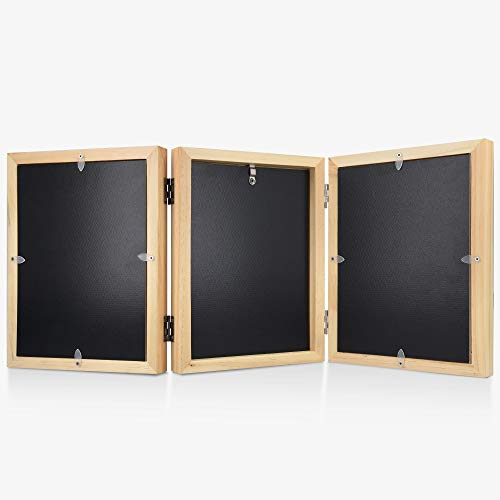 Navaris Kit para huellas de bebé - Marco de fotos de madera con arcilla para imprimir huella del pie y mano de recién nacido - Set 3D para regalo