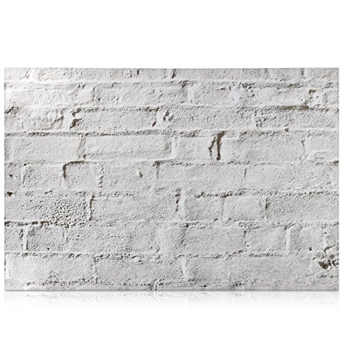 Navaris Pizarra magnética para Notas recados 60 x 40 CM - Tablero con diseño de Pared de ladrillo - Lavable con Soporte y Marcador magnético
