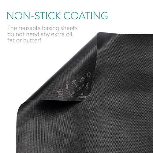 Navaris Set de 3 Alfombrillas para Grill - Kit de 3 láminas antiadherentes para Horno en Negro - Láminas Resistentes al Calor para Parrilla Barbacoa