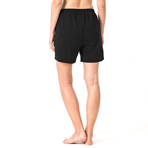 NAVISKIN Pantalones Cortos 5" Deportivos para Mujeres Bolsillos Elástico Transpirable Ligero Training Running Fitness Yoga Pilates Negro XXL