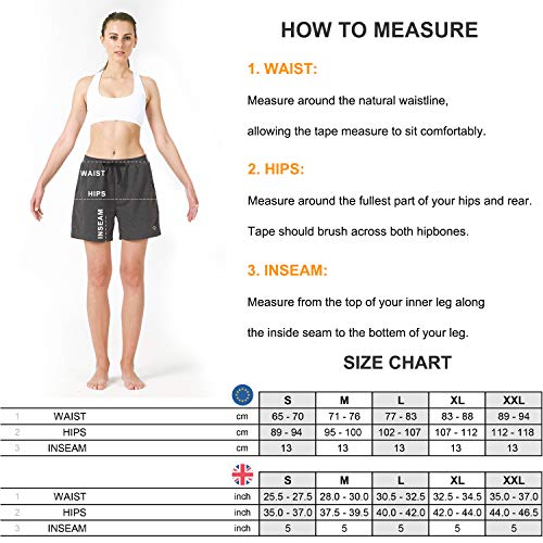 NAVISKIN Pantalones Cortos 5" Deportivos para Mujeres Bolsillos Elástico Transpirable Ligero Training Running Fitness Yoga Pilates Negro XXL