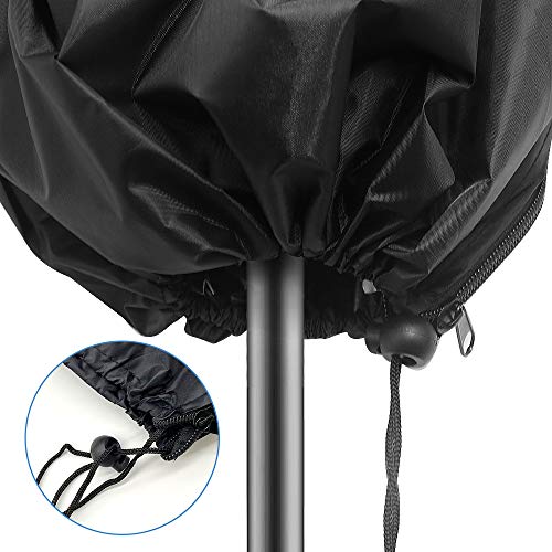 N/B - Funda para sombrilla con varilla, 210D, resistente al agua, 2/3/4 m, funda para sombrilla de jardín grande, anti-UV, color negro, 280 x 81/30/45 cm