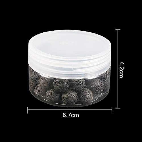 NBEADS 1 Caja de 400 Piezas de Hebras de Cuentas de Lava Natural de 6 mm, Black Rock Gemstone Granos Flojos Redondos Energía Piedra Energía Curativa para Joyería Pulsera Collar Fabricación