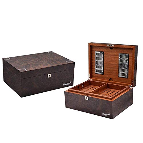 NBHUYT Papel de Alto Brillo de Pintura Negro Nuez humidor Caso de Cigarrillos Caso de Moda Caja de cigarros humidores de Madera