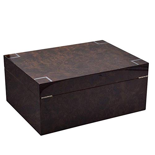 NBHUYT Papel de Alto Brillo de Pintura Negro Nuez humidor Caso de Cigarrillos Caso de Moda Caja de cigarros humidores de Madera