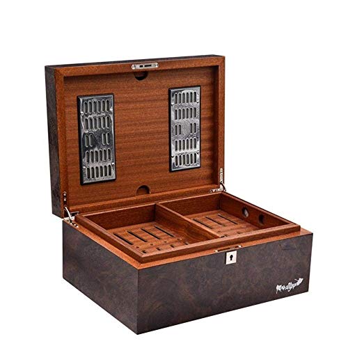 NBHUYT Papel de Alto Brillo de Pintura Negro Nuez humidor Caso de Cigarrillos Caso de Moda Caja de cigarros humidores de Madera