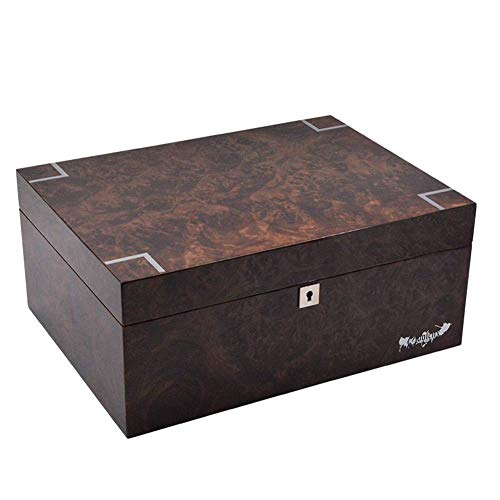 NBHUYT Papel de Alto Brillo de Pintura Negro Nuez humidor Caso de Cigarrillos Caso de Moda Caja de cigarros humidores de Madera