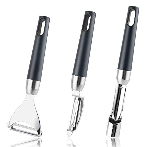 Nbrand Pelador Verduras y Frutas, Descorazonador de Frutas, Cortadora Peeler en Forma de Y, Profesional Inoxidable Dentado Universal Pelador para Manzanas Patata Tomates Espárrago Zanahoria
