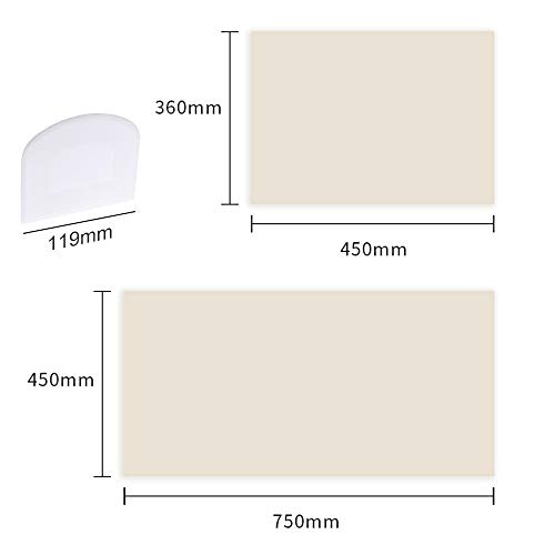 N/D Femongy Paño Panadero Lino, Tela de Lino para Masa Pan, Panaderos Grandes Couche, Rápida Fermentación de la Masa para Hacer Baguettes y Panes, con Raspador de Masa (75 x 45 cm, 45 x 36 cm)