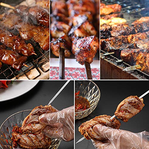 N/D Yisika 20 Piezas Largas Pinchos Barbacoa,35CM Brochetas de Kebab de Acero Inoxidable Plano Amplio Bbarbacoa Pinchos Asar Barbacoa Stick Pinchos para Hoguera o Barbacoa