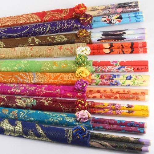Ndier 10 Pares de Palillos Chinos en bambú Objetos casa