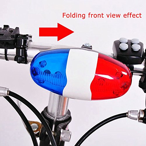 Ndier 4 Sounds Bicicleta Eléctrica 6 Leds Timbre Sirena Policía Cuerno para Bicicleta