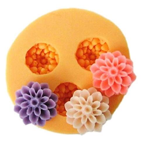 Ndier Allforhome 3 Unidades de Silicona Forma Hornear y Manualidades, Mini de Flores, para decoración de azúcar de Fundido/Pasteles, Resina, Fondant, 1,8 cm haushältsg Hamaca (stände