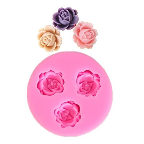 Ndier Allforhome 3 Unidades de Silicona Forma Hornear y Manualidades, Mini de Flores, para decoración de azúcar de Fundido/Pasteles, Resina, Fondant, 1,8 cm haushältsg Hamaca (stände