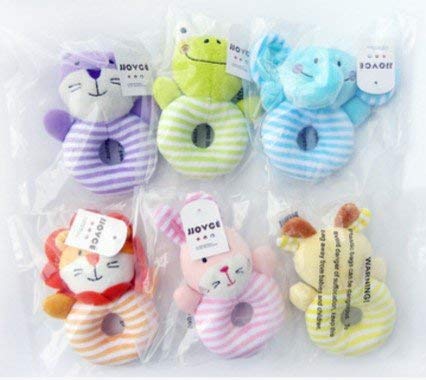 Ndier Baby Soft sonajero juguetes niños Handbell Cute Cartoon Animal Elephant Boy Girl mano Campana Toddler Baby juguetes peluche regalos para recién nacidos, recién nacidos, niños, 1 unidad