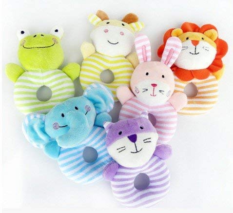 Ndier Baby Soft sonajero juguetes niños Handbell Cute Cartoon Animal Elephant Boy Girl mano Campana Toddler Baby juguetes peluche regalos para recién nacidos, recién nacidos, niños, 1 unidad