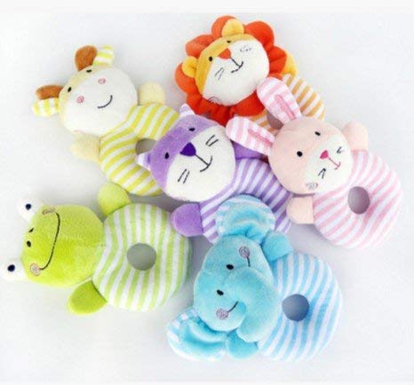 Ndier Baby Soft sonajero juguetes niños Handbell Cute Cartoon Animal Elephant Boy Girl mano Campana Toddler Baby juguetes peluche regalos para recién nacidos, recién nacidos, niños, 1 unidad